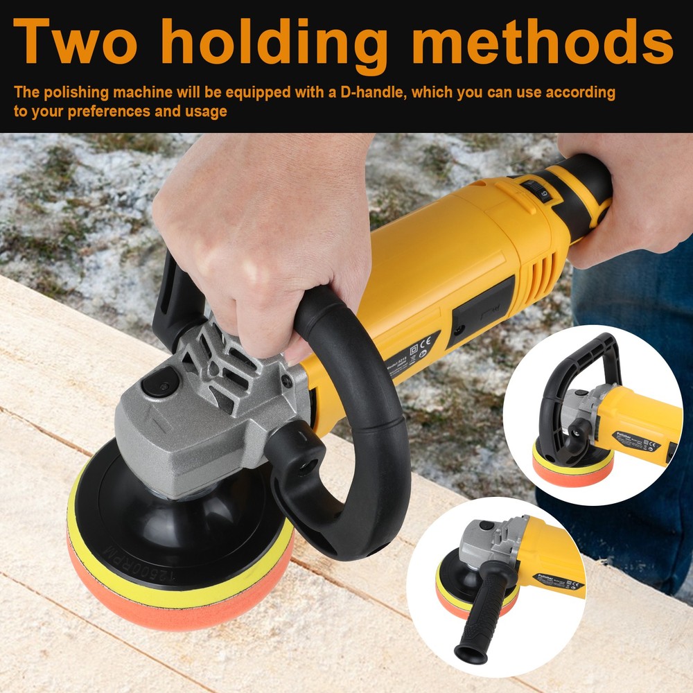 2000W Car Polisher Polishing Machine Kit Buffer Sander Variable 7 Speed w/Pad