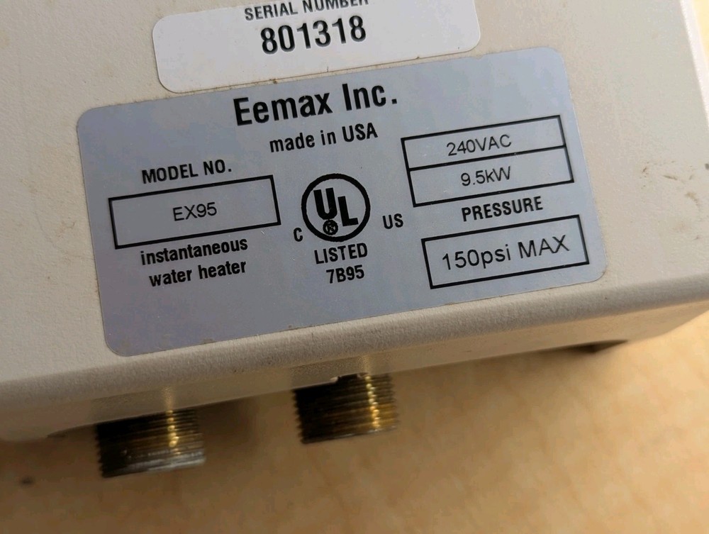 Eemax EX95 EX 95 Electric Tankless Water Heater -Used Good Condition 240v in Box