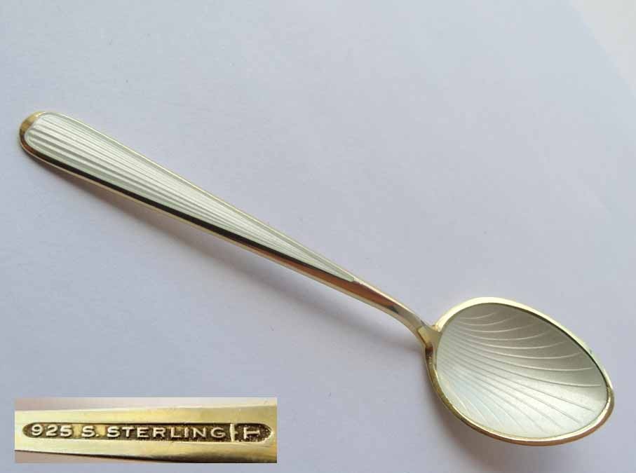 Spoon, Enamel, STERLING Silver 925 S G425