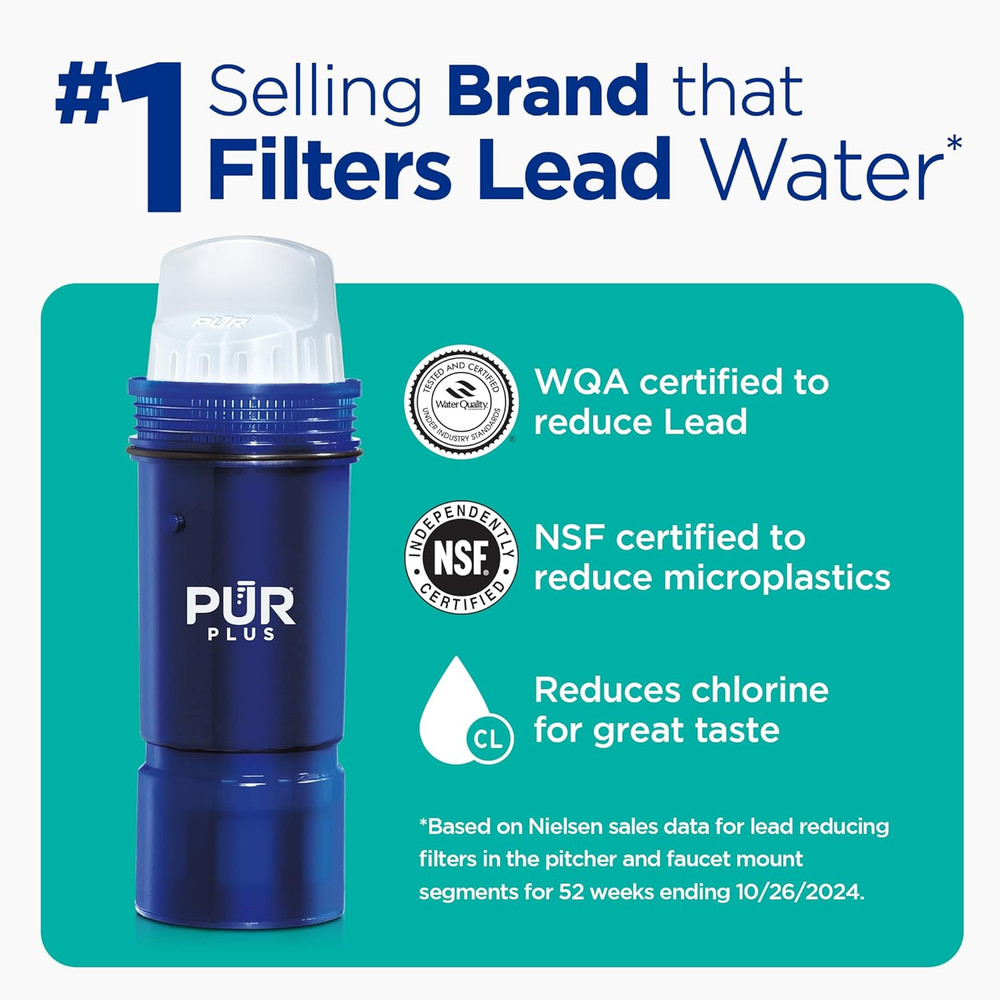 PUR Plus Water Filter Replacement for Pitchers & Dispensers, 3 Count