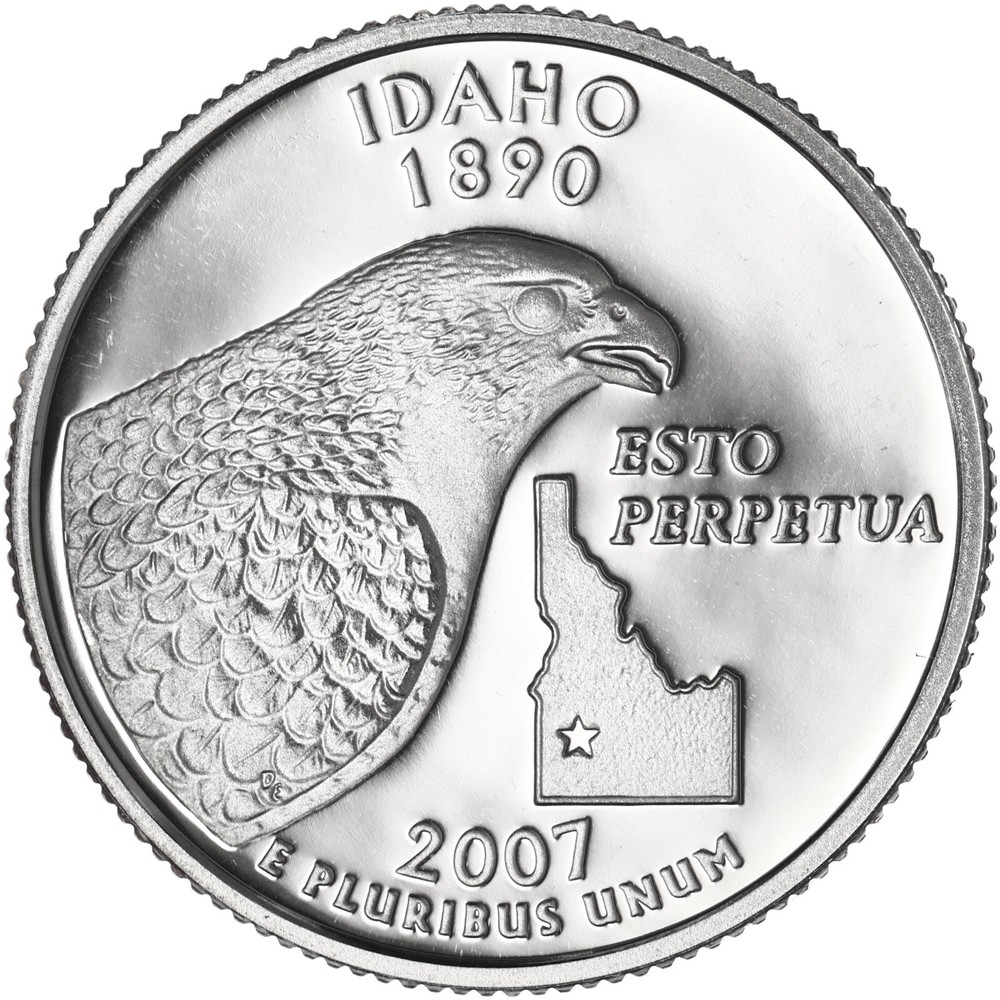 2007 S State Quarter Idaho Gem DCam Proof CN-Clad