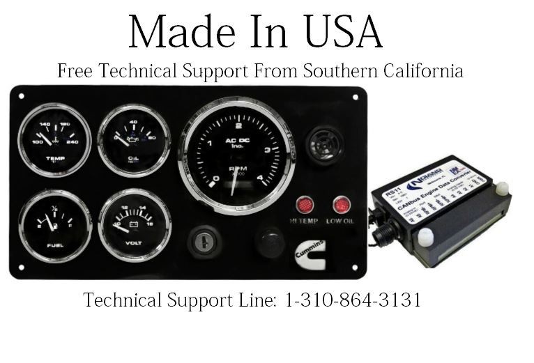 CUMMINS Marine Instrument Panel with NMEA 2000 Engine Data Converter