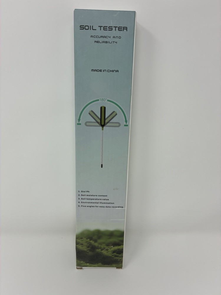 Digital Soil Meter Black/Yellow, Measures pH, Moisture, Temp, Light