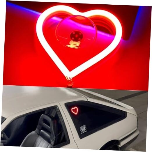 Car LED Ambient Light, Triangle or Back Window Light, Red Heart Pattern