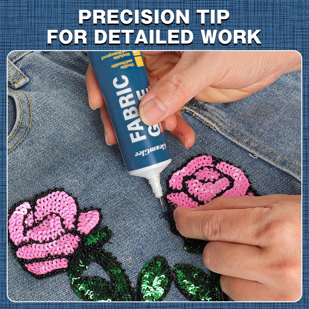 Fabric Glue Permanent, 100ml Extra Strong Fabric Adhesive, Washable Clear Clothi