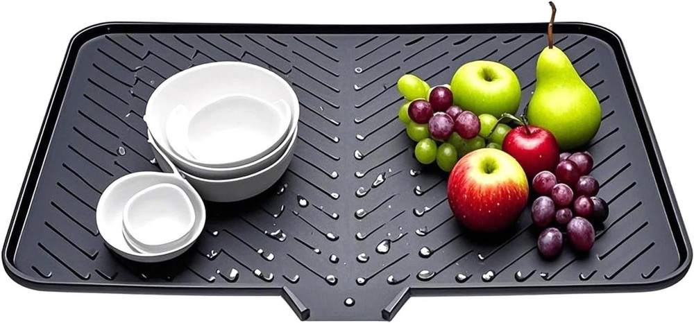 Silicone Dish Drying Mat with Drain Lip 23" x 17" Dish Drying Mat for Kitchen...