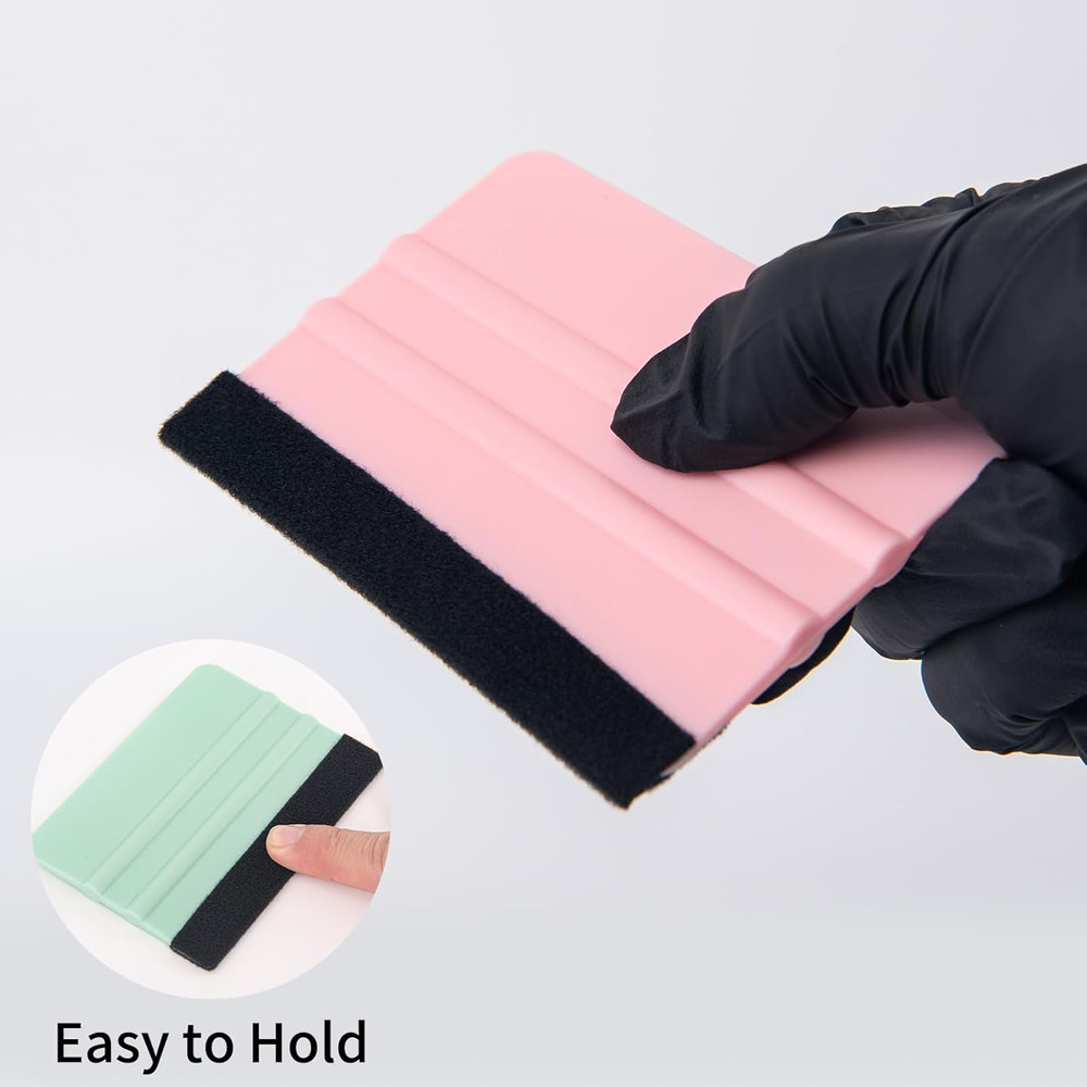 Squeegee for Vinyl, 2 Pcs Vinyl Squeegee with Extra 2 Felt Replacements, 4 In...