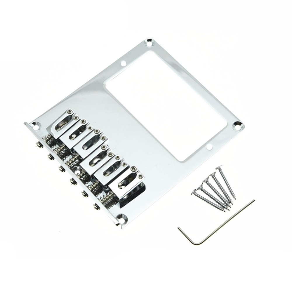 Top-Loading Chrome 6 String Hardtail Guitar Bridge for Tele Telecaster Guitar