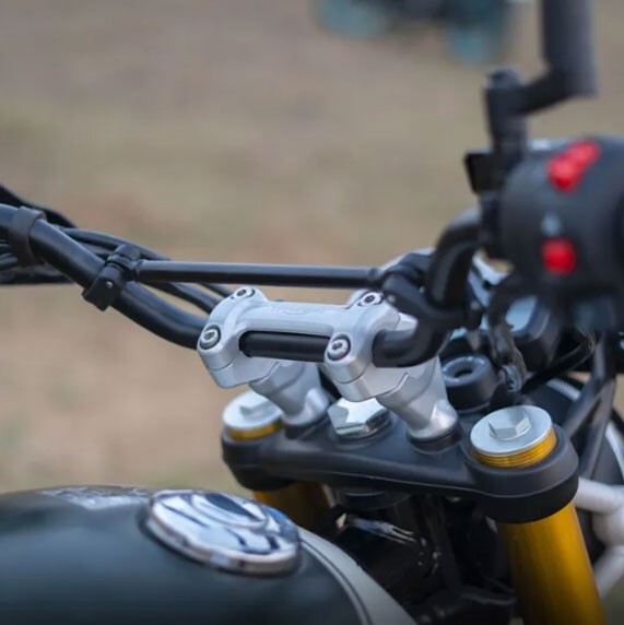 Fit For Triumph Scrambler 400X Offset Handlebar Riser Silver