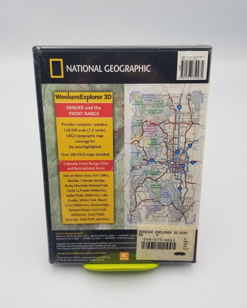National Geographic TOPO Mapping Software Denver & The Front Range - 2005/2006