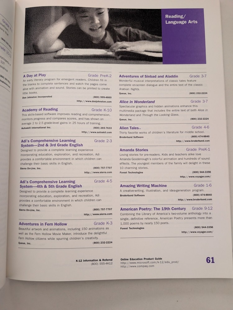 Compaq Microsoft Education Product Guide Spring 1996 K-12 Windows Software Catal