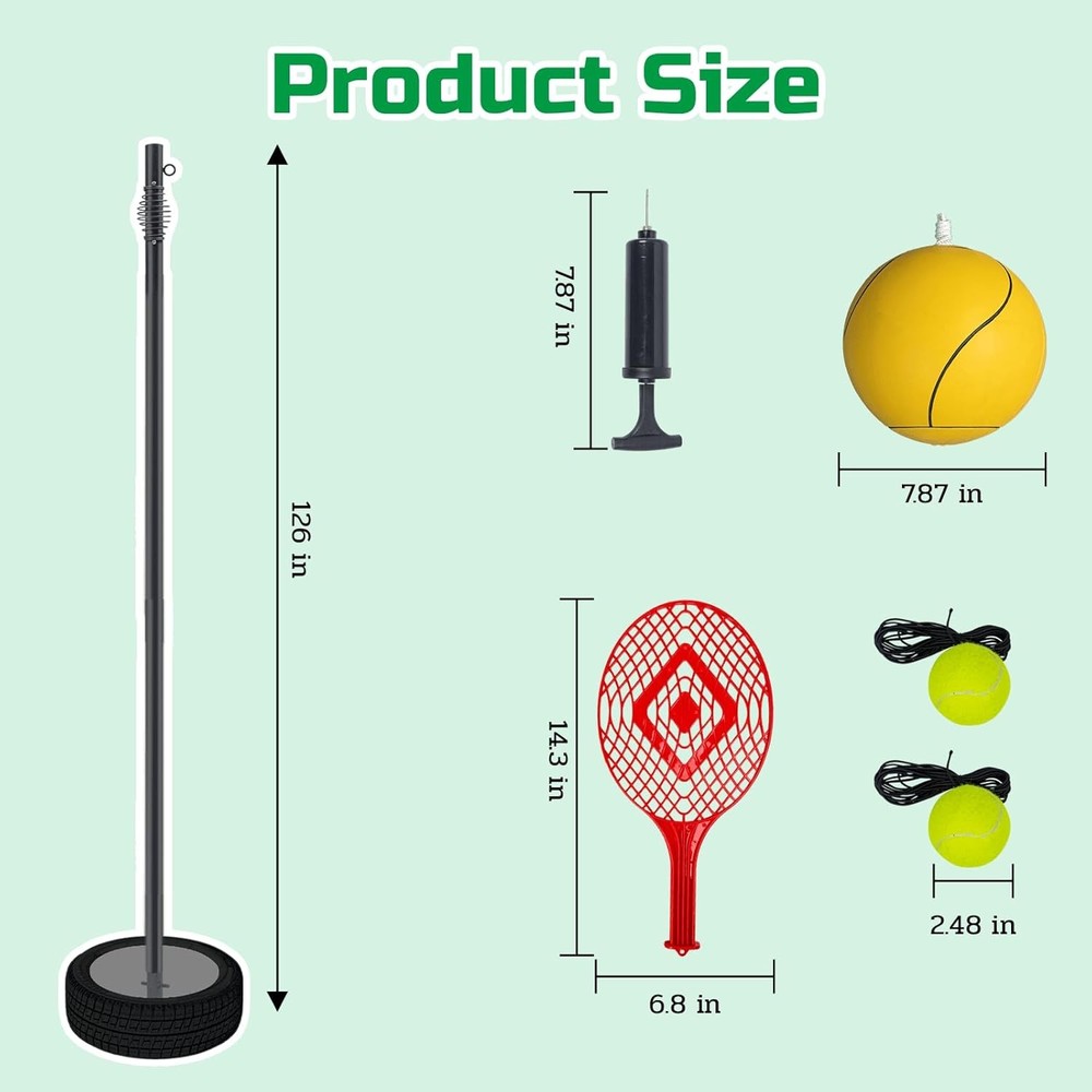 Backyard Tetherball Tennis Set 10.5ft Adjustable Pole