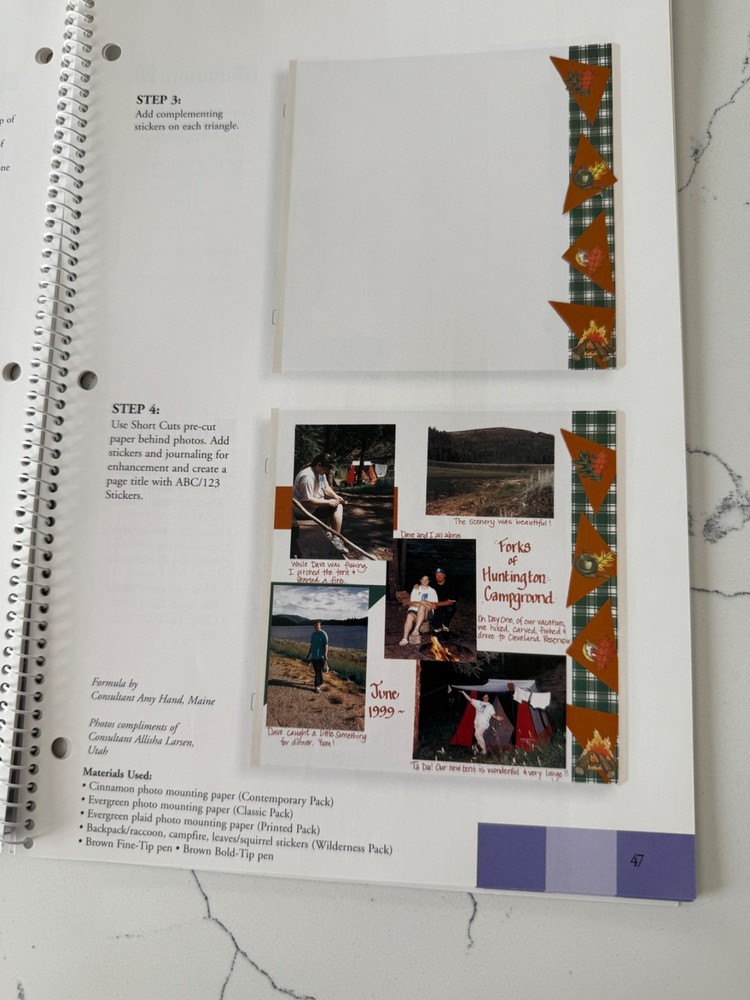 Creative Memories Fast Formulas Third Edition w/Journaling Box Section Layouts