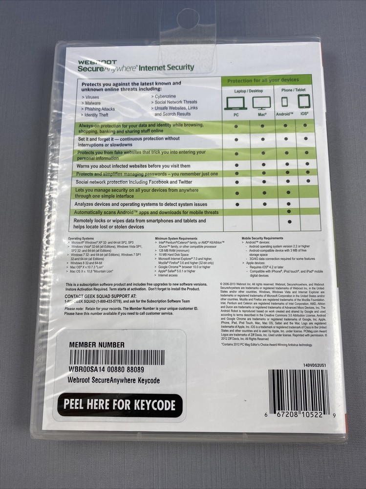 Webroot Secure Anywhere Internet Security [BIN B3]