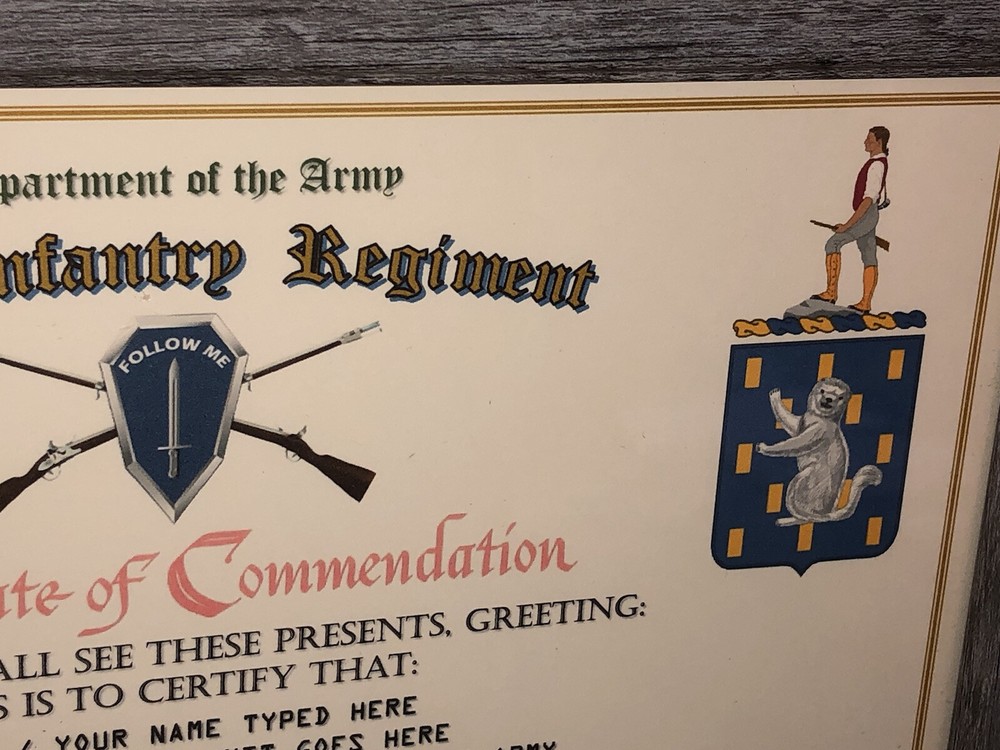 337TH INFANTRY REGIMENT / COMMEMORATIVE - CERTIFICATE OF COMMENDATION