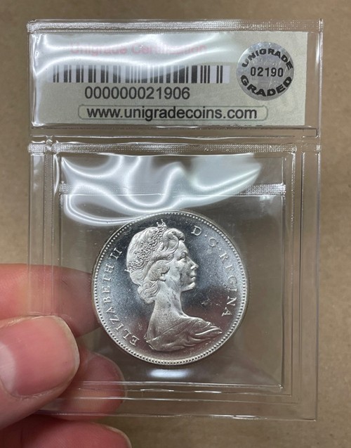 Canada - 1967 Silver Dollar in Unigrade Holder
