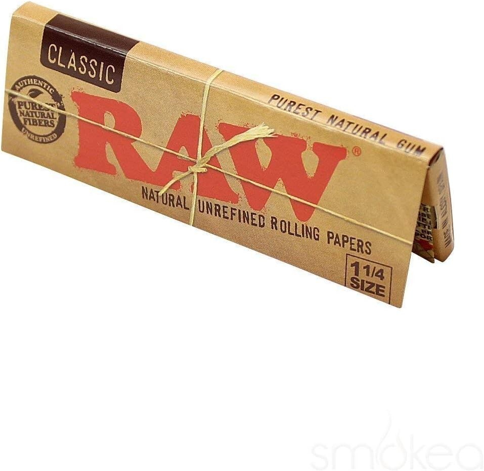 RAW Classic 1-1/4 Rolling Papers 6 pk + Filter Tips 200 Tips + 2pk 79mm roller