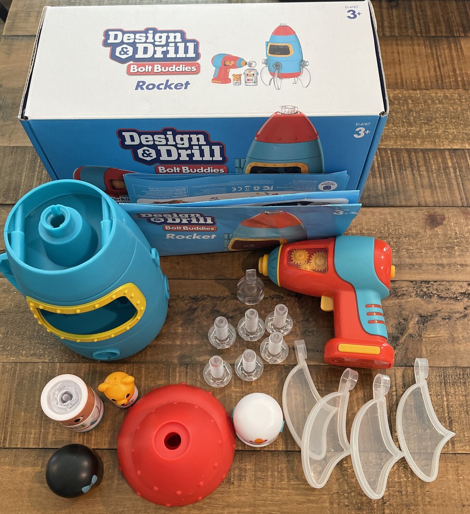 EDUCATIONAL INSIGHTS: DESIGN & DRILL: BOLT BUDDIES ROCKET Rare