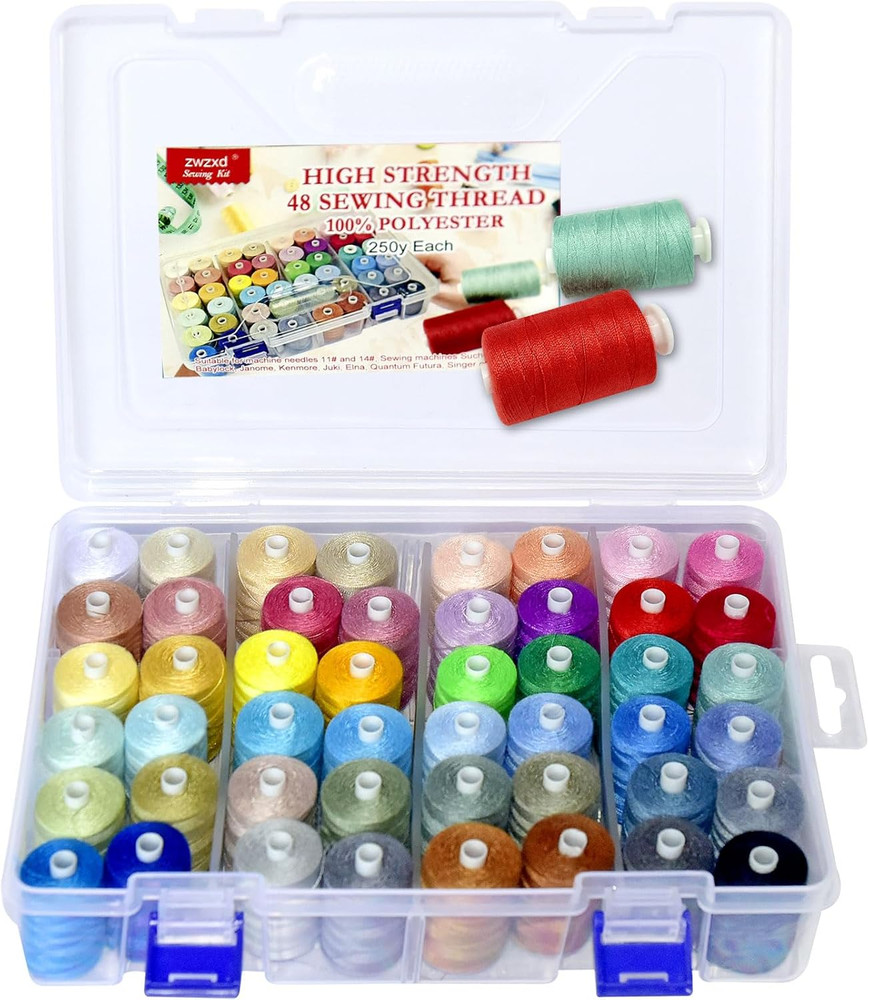 24 Color Sewing Thread Set - 270 Yards Each for Hand & Machine Use