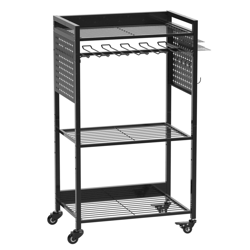 VDEVY Power Tool Organizer Cart, Rolling Tool Drills Holders Storage Rack on ...