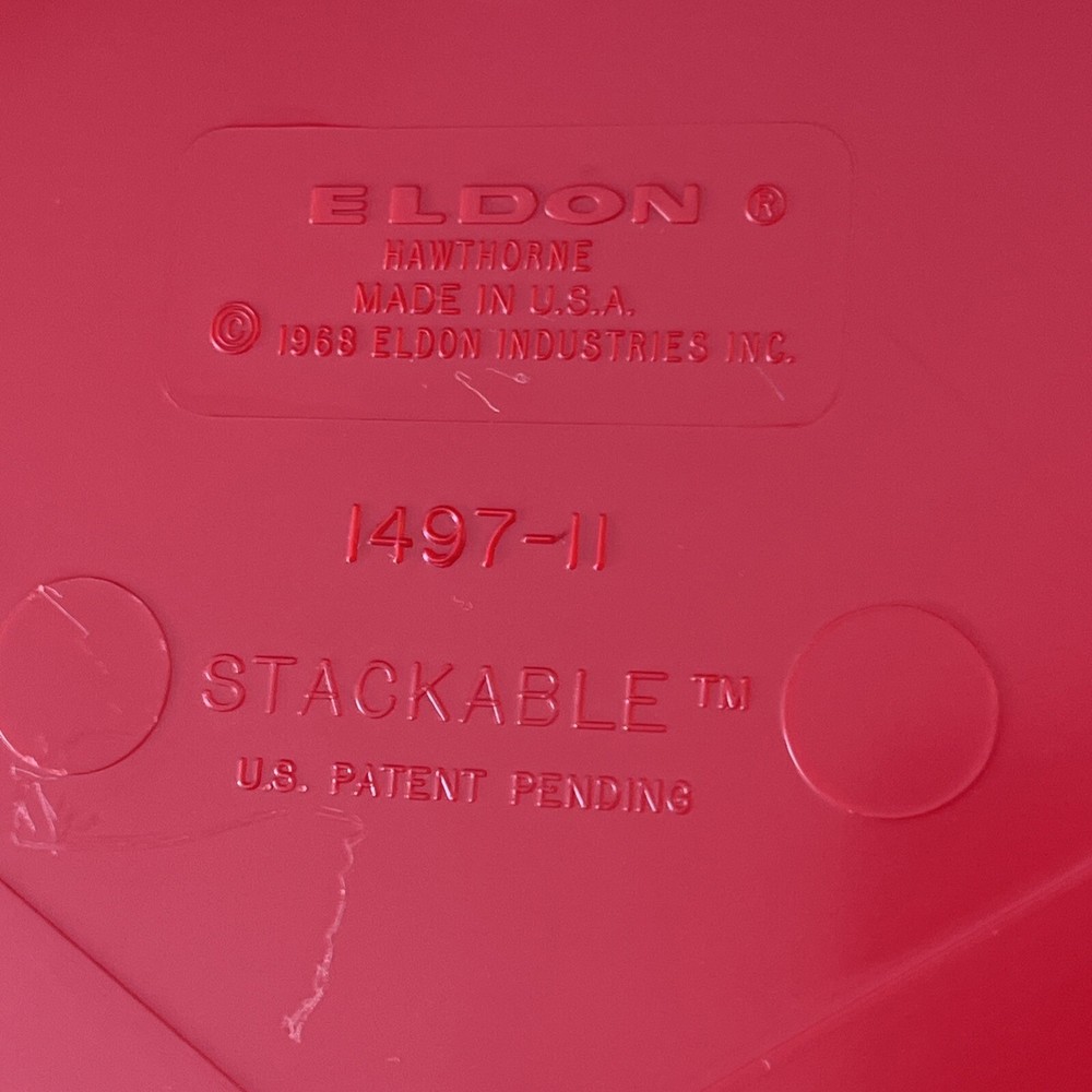Vtg Eldon Office Products 5 Stackable Desk Letter Paper Tray MCM Red Tan