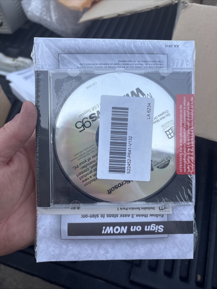 OEM Microsoft Windows 95 CD & Plus! Sealed With Certificate of Authenticity