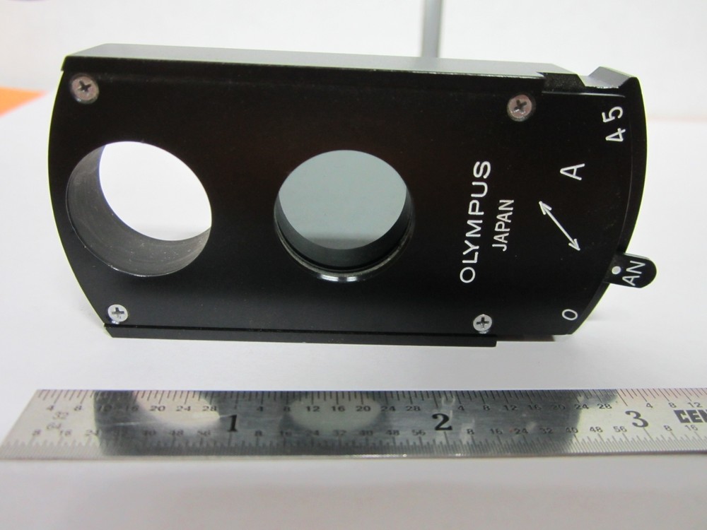 MICROSCOPE PART OLYMPUS JAPAN POLARIZER SLIDE OPTICS BIN#B2-C-50
