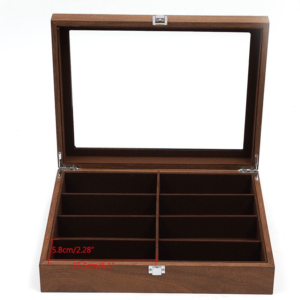 Eyeglass Display Box Sunglasses Case 8-Bits Sunglasses Storage Walnut Box Gift