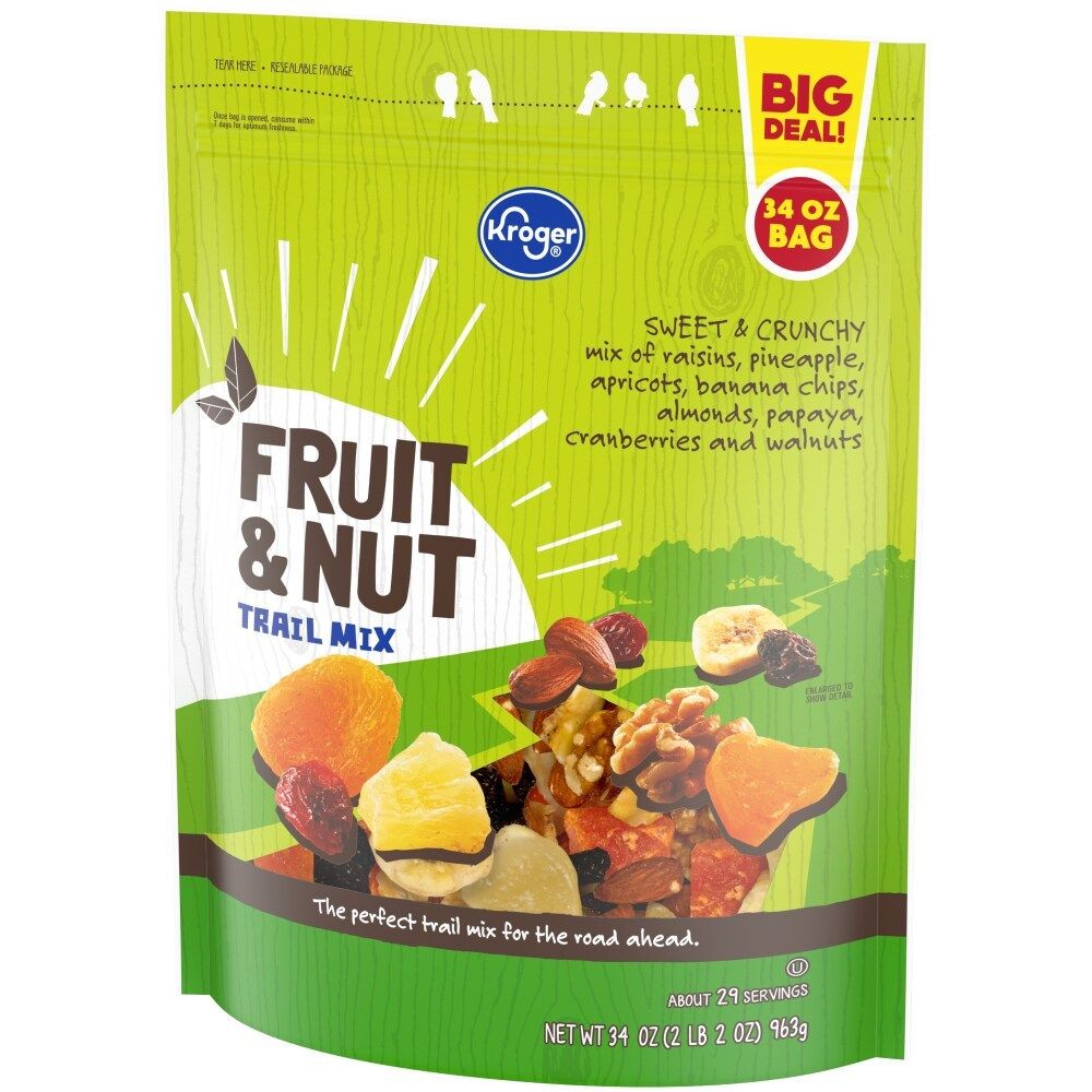 Kroger Fruit & Nut Trail Mix 34 oz - Pack of 3