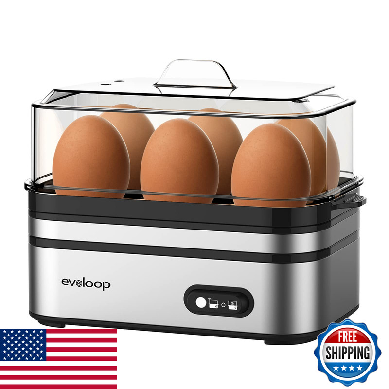 Evoloop Rapid Egg Cooker Electric 6 Eggs Capacity Soft Medium Hard Boiled