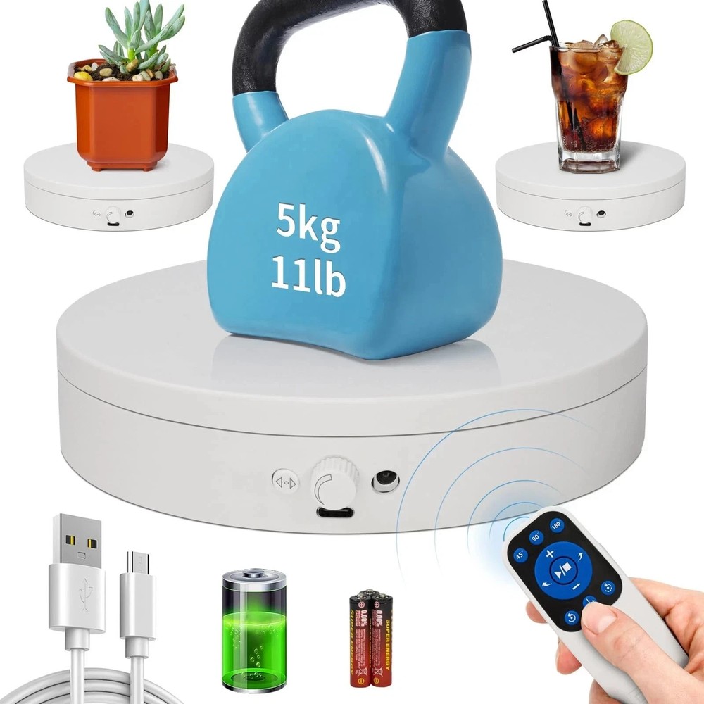 Motorized Rotating Display Stand Rotating Lazy Susan Electric Turntable for D...