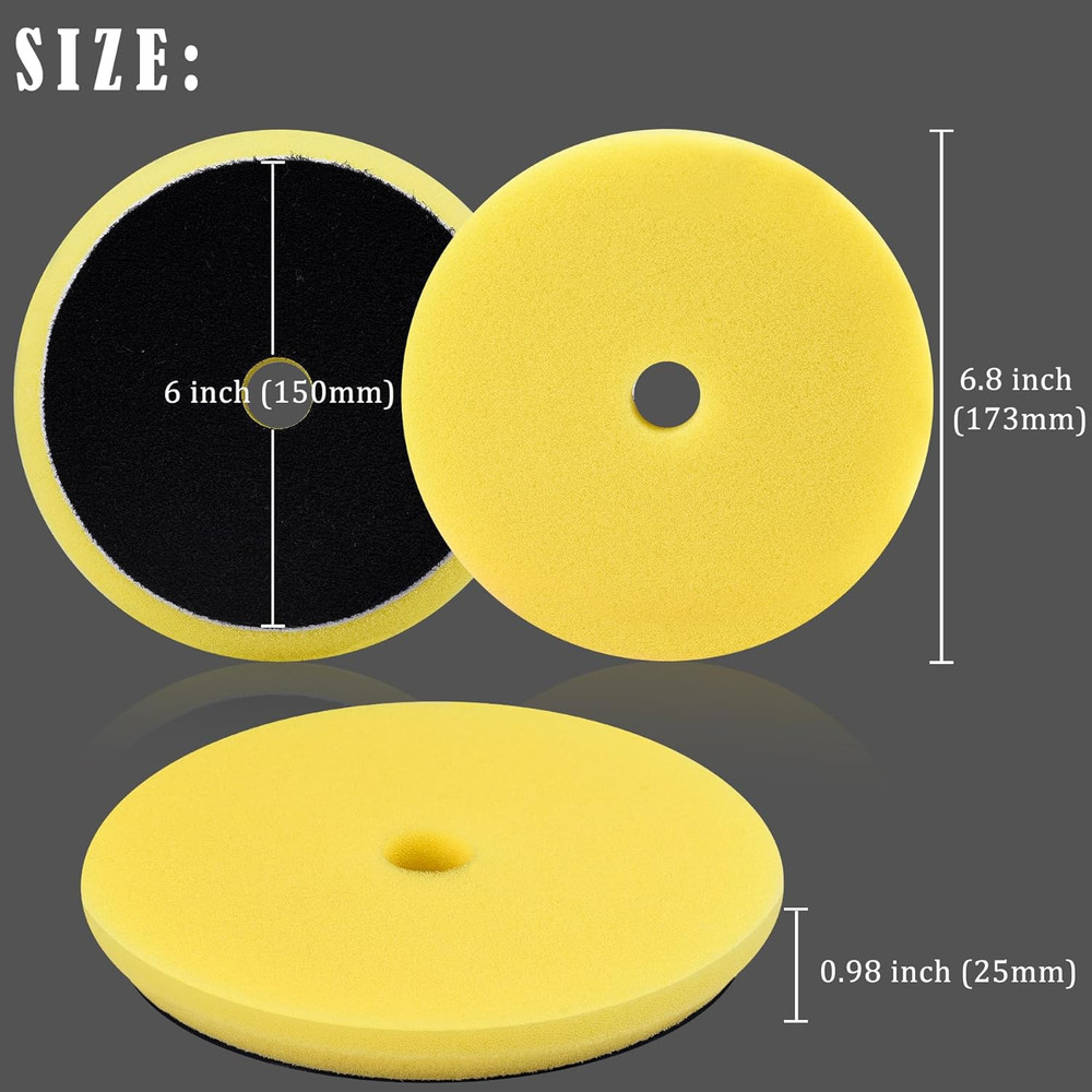 4 Pieces Buffing Polishing Pads 6 Inch Orbital Buffer Pads Hook and Loop Buffing