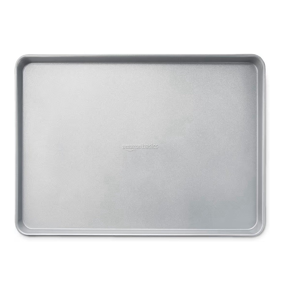 Amazon Basics Ceramic Nonstick Baking Sheets & Cooling Rack Set, 2-Pack, Gray