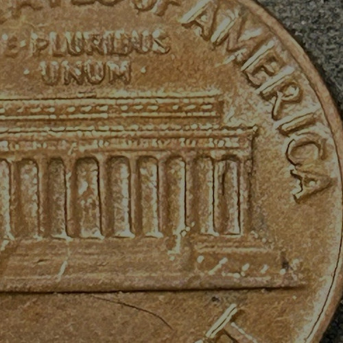 1971 D Penny Die Chips On Last Column's Reverse