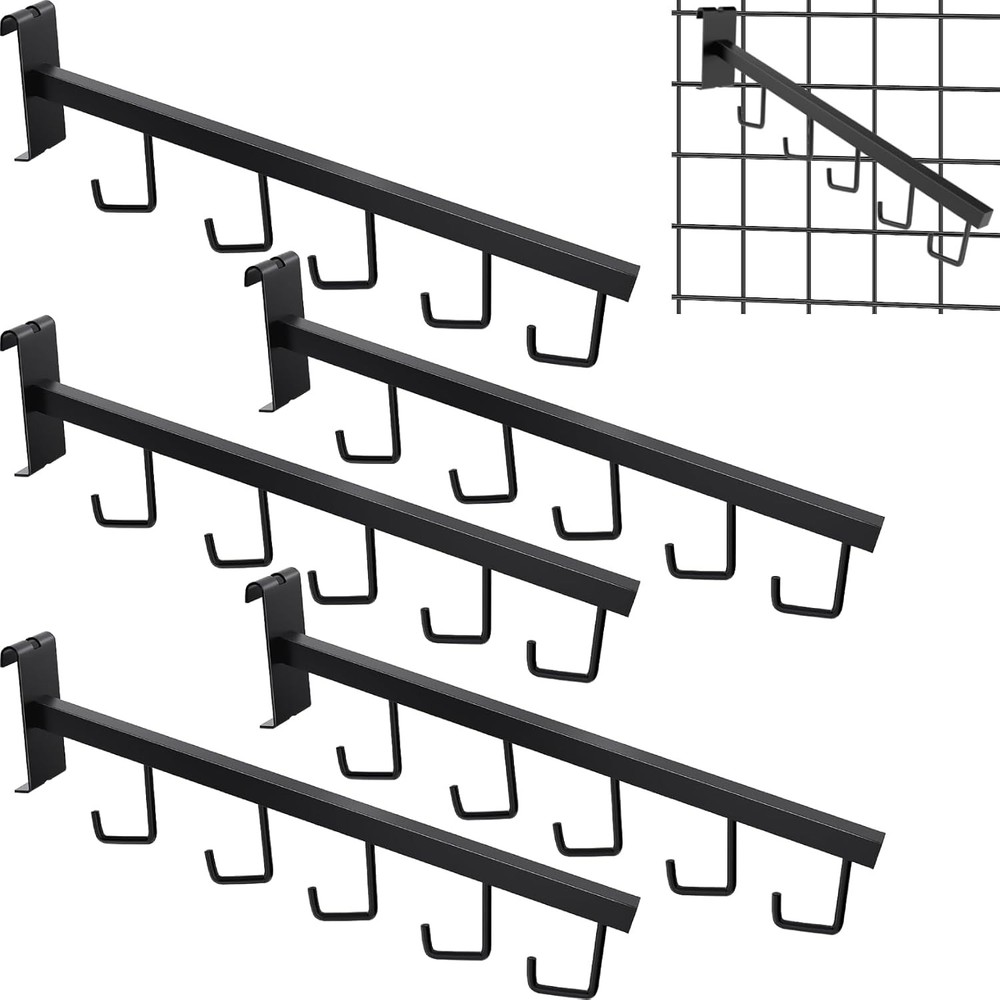 5 Pack Gridwall Waterfall Faceout with 5 Hooks Gridwall Clothes Hanger Gridwall