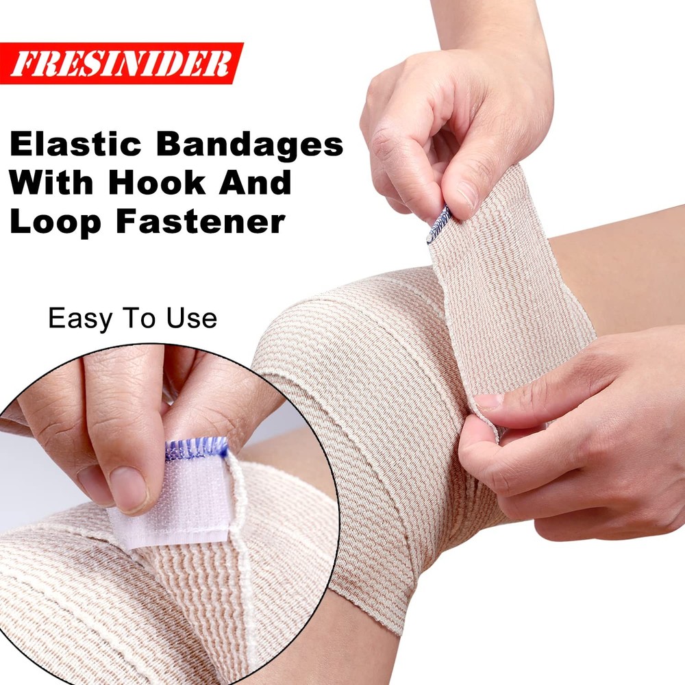 FRESINIDER 6 Pack Elastic Bandages 2, 4, 6 in Compression Support Reusable
