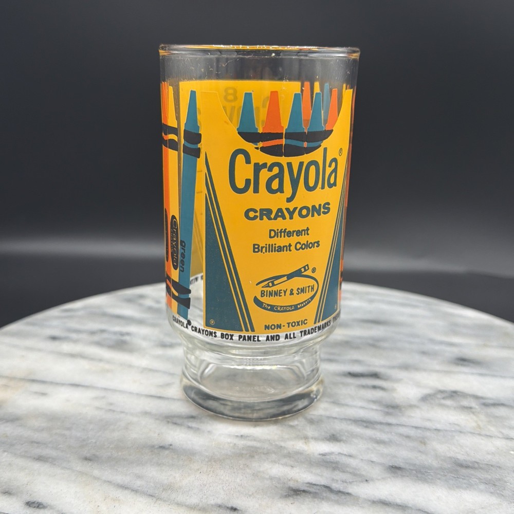 Vintage CRAYOLA Crayons drinking glass 12 OZ