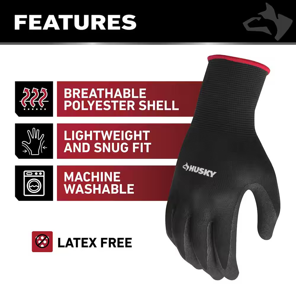 Large Textured Nitrile Grip Gloves (6-Pack)