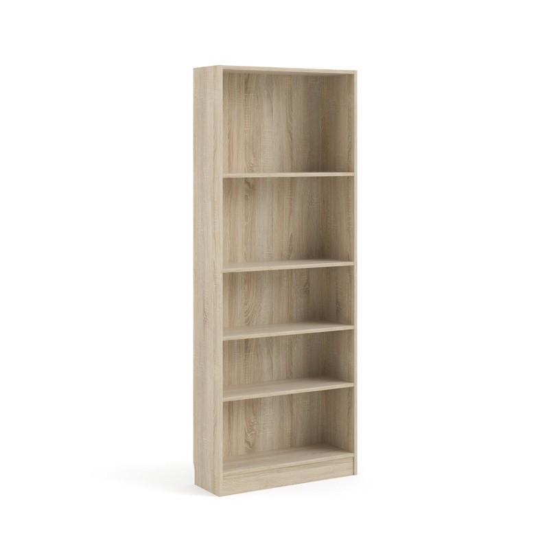 Tall Slim Bookcase 5 Shelves Adjustable Storage Organizer Easy Assembly New