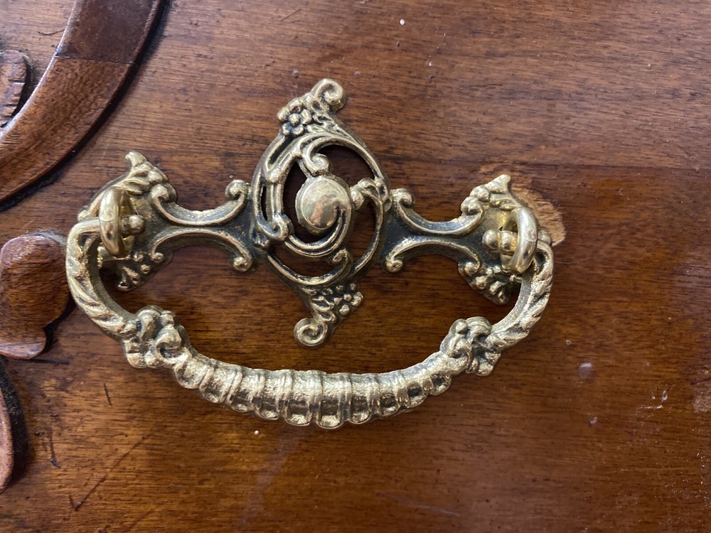 3” Victorian Ornate Brass swing handle pull Reproduction Hardware NEW