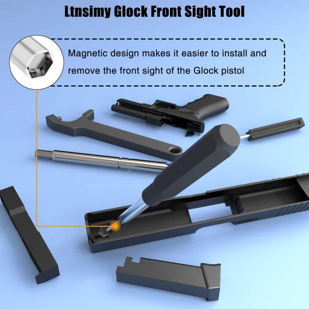 Tool Kit for Pistols with Storage Bag Front Sight Disassembly Tool