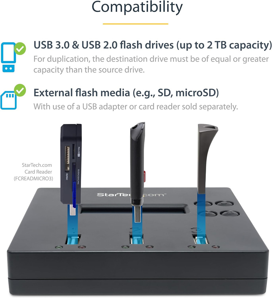 Standalone 1 to 2 USB Flash Drive Duplicator / Cloner / Eraser, Multiple USB Thu