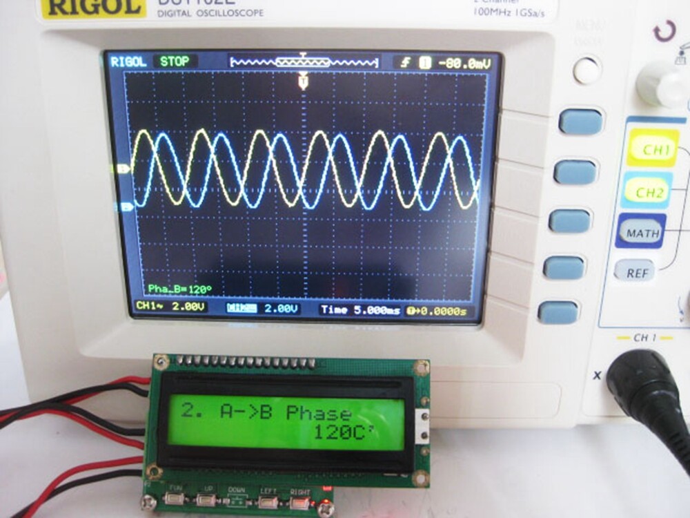 Three-phase Sine Wave Signal Generator 0 to 360 ° Frequency Counter 1.00 ~ 200KH