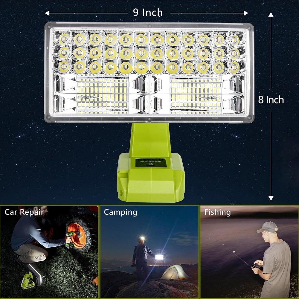 4200LM Flashlight Cordless Led Work Light Floodlight Spotlight for Ryobi 18V