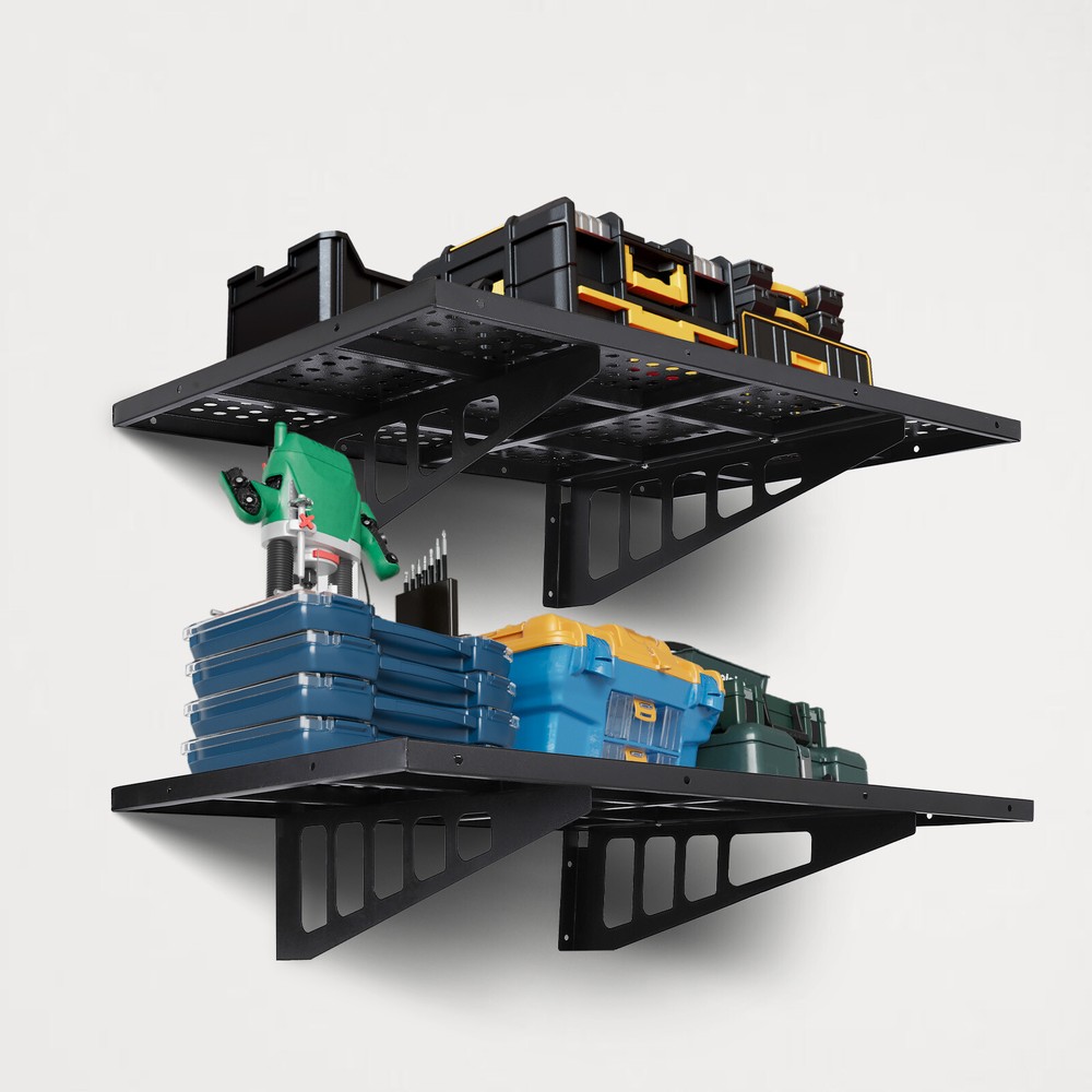 2-Pack Garage Wall Shelving Storage Racks Wall Mounted Floating Shelves 560lbs