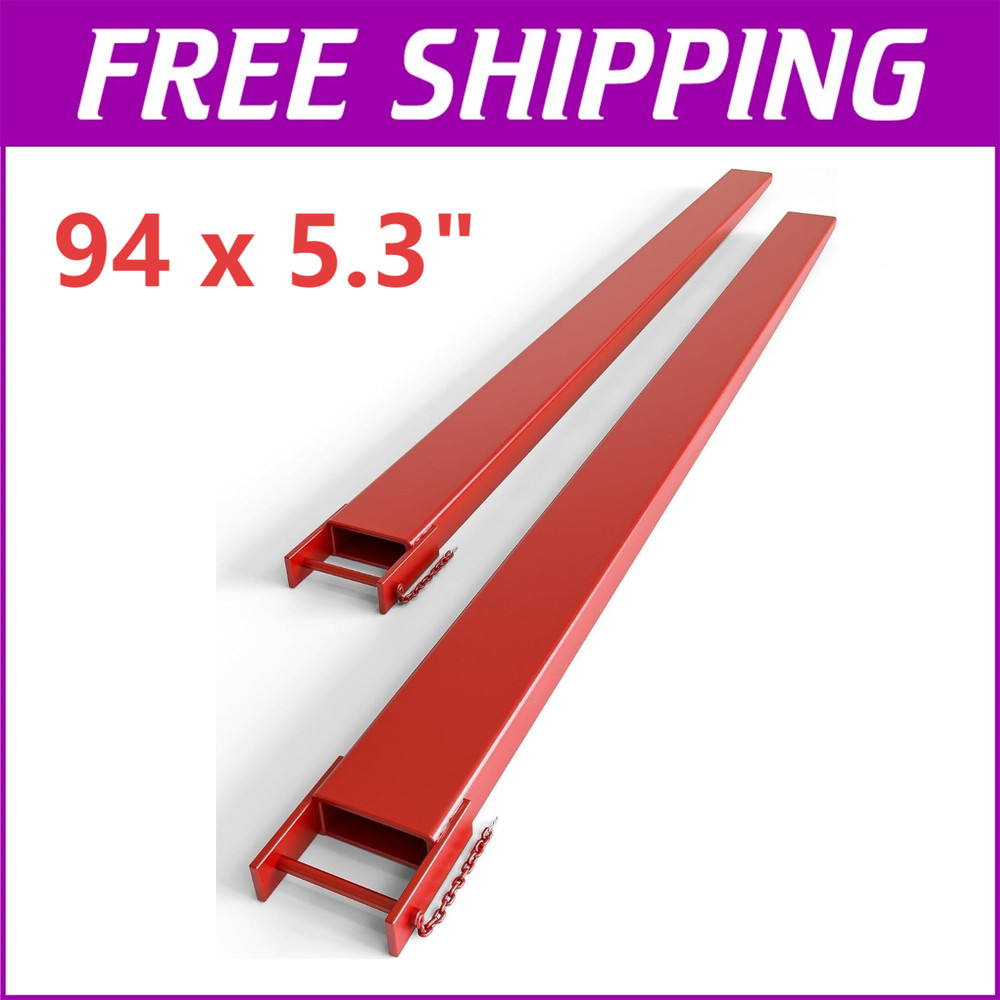 ✨1 Pair 94 x 5.3 Heavy Duty Forklift Fork Extensions 500LB Fork Pallet Extension