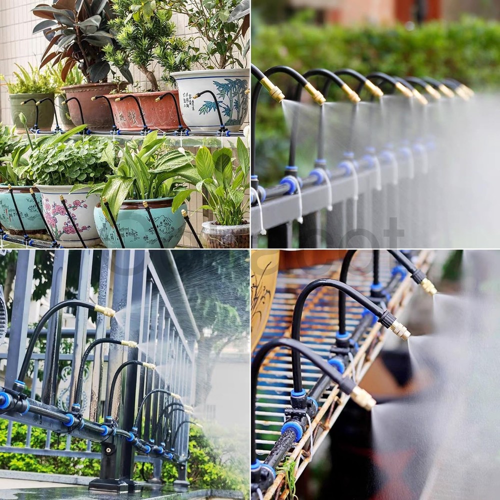 49.21Ft Drip Irrigation System, 360° Bendable Drip Irrigation Kit Automatic