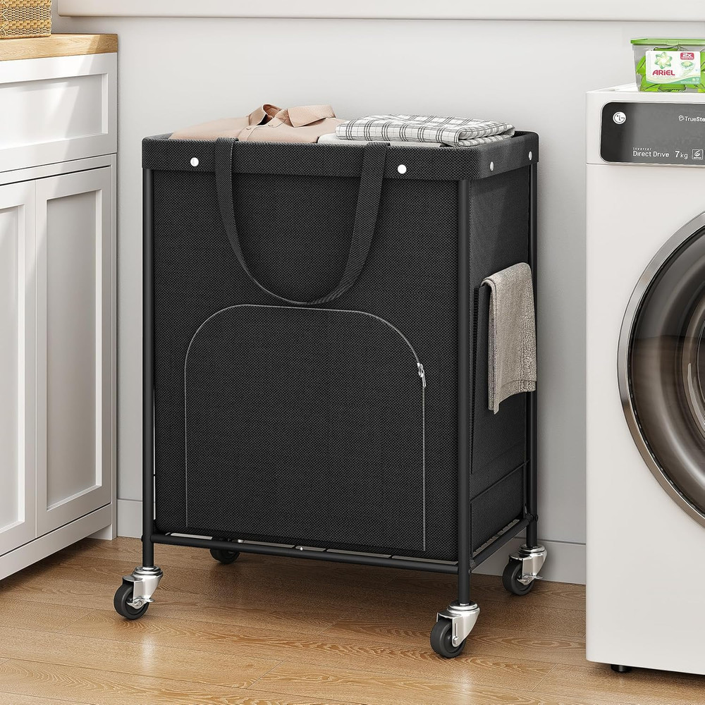 170L Large Laundry Basket with Wheels, Rolling Laundry Hamper Easy Access Clothi
