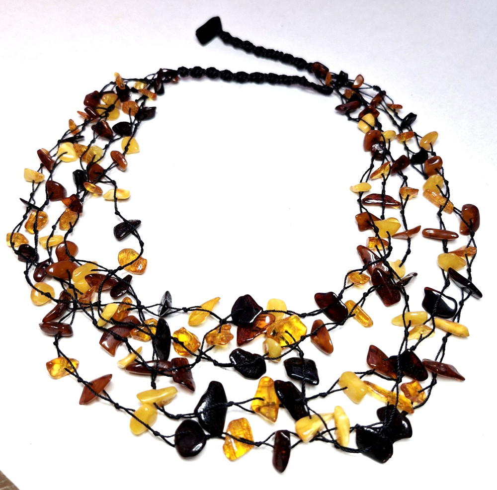 5-Line Genuine Baltic Amber Necklace