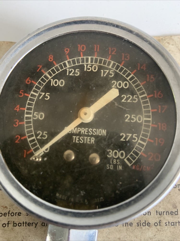 Vintage Compression Tester 300 LBS. Per Square In. Made in USA